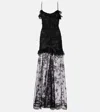 Alessandra Rich Bow-detail Cotton-blend Lace Gown In Black
