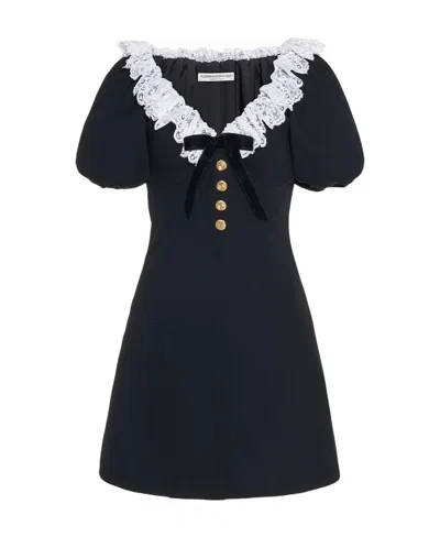 Alessandra Rich Bow Detail Dress In Black