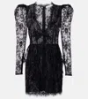 Alessandra Rich Bow-detail Lace Minidress In Black