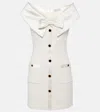 Alessandra Rich Mini Cady Dress With Maxi Collar In White
