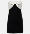 Alessandra Rich Velvet Mini Dress With Bow Accent In Black