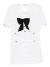 Alessandra Rich Sequined Tweed Minidress In White