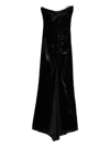 Alessandra Rich Bow-detail Velvet Gown In Black