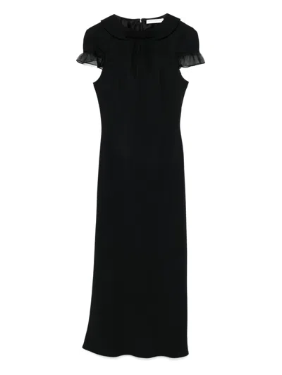 Alessandra Rich Bow-detailed Midi Dress In Black