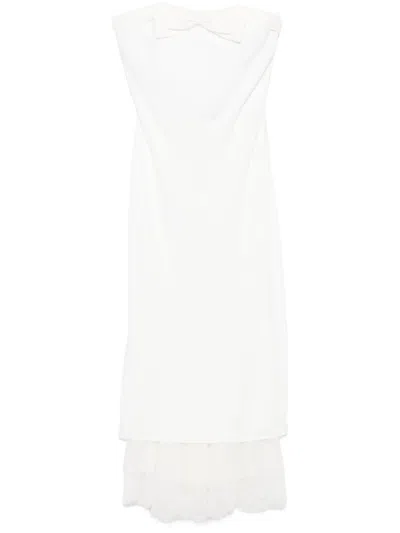ALESSANDRA RICH BOW-DETAILED MIDI DRESS