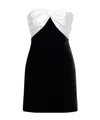 Alessandra Rich Velvet Mini Dress With Bow Accent In Black