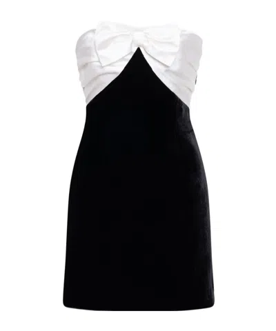ALESSANDRA RICH ALESSANDRA RICH DUCHESSE BOW VELVET BUSTIER MINI DRESS