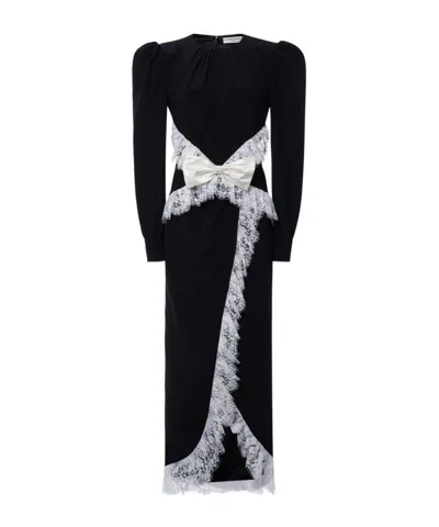 Alessandra Rich Bow Dress In Black