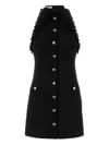 Alessandra Rich Bow-embellished Crepe Dress In Black