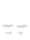 Alessandra Rich Set Of Four Bow Pins Hair Accessories Silver In Metallic