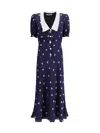 Alessandra Rich Bow Patterned Dress In Black