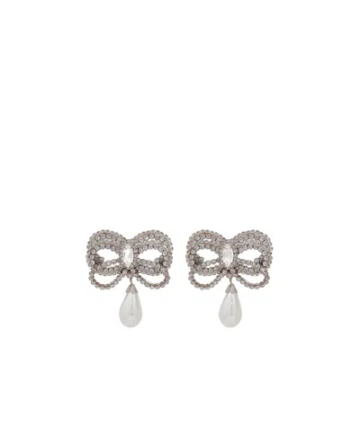 ALESSANDRA RICH ALESSANDRA RICH BOW EMBELLISHED EARRINGS