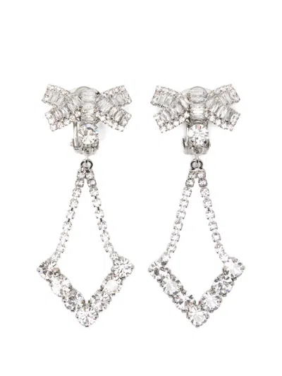 Alessandra Rich Bow-pendant Earrings In Metallic