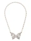 Alessandra Rich Bow-pendant Necklace In Metallic