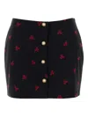 Alessandra Rich Printed Silk Mini Skirt In Multi