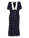Alessandra Rich Bow-print Midi Dress