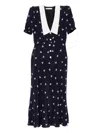 Alessandra Rich Bow-print Midi Dress