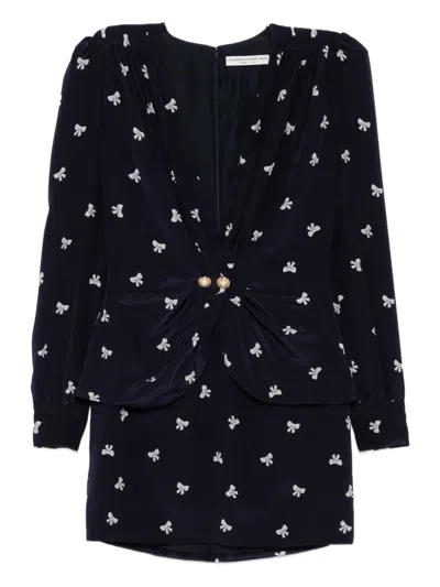 Alessandra Rich Bow-print Mini Dress