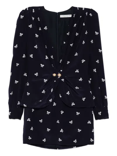Alessandra Rich Bow-print Mini Dress
