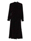 Alessandra Rich Bow-print Silk Dress In Black