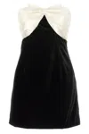 Alessandra Rich Velvet Mini Dress With Bow Accent