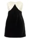 Alessandra Rich Velvet Mini Dress With Bow Accent