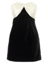 Alessandra Rich Velvet Mini Dress With Bow Accent