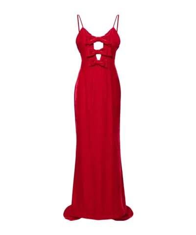 ALESSANDRA RICH ALESSANDRA RICH BOW VELVET GOWN
