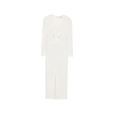 Alessandra Rich Bow-detail Puff-shoulder Dress In White