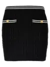 Alessandra Rich Womens Black Cable-knit Slim-fit Cotton Mini Skirt