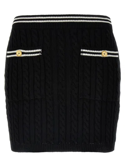 Alessandra Rich Braided Cotton Mini Skirt With Contrast Details