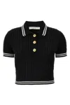 Alessandra Rich Braided Cotton Polo Shirt With Contrast Details