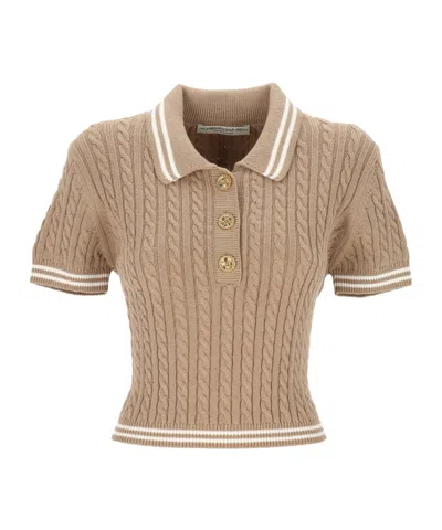 Alessandra Rich Braided Polo Shirt