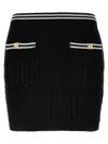 Alessandra Rich Womens Black Cable-knit Slim-fit Cotton Mini Skirt