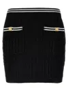 Alessandra Rich Womens Black Cable-knit Slim-fit Cotton Mini Skirt