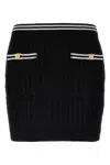Alessandra Rich Womens Black Cable-knit Slim-fit Cotton Mini Skirt