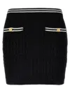 Alessandra Rich Womens Black Cable-knit Slim-fit Cotton Mini Skirt In Black