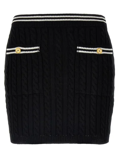 ALESSANDRA RICH BLACK COTTON MINI SKIRT