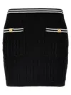 Alessandra Rich Womens Black Cable-knit Slim-fit Cotton Mini Skirt In Multicolor