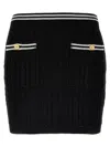 Alessandra Rich Womens Black Cable-knit Slim-fit Cotton Mini Skirt In Multicolor