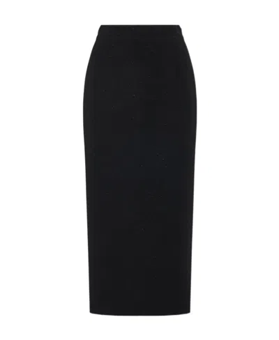 Alessandra Rich Brushed-finish High-waisted Skirt In Black