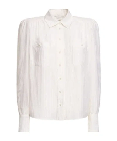 Alessandra Rich Buckle Jacquard Shirt In White