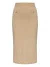 Alessandra Rich Button-detailed Knit Skirt In Brown