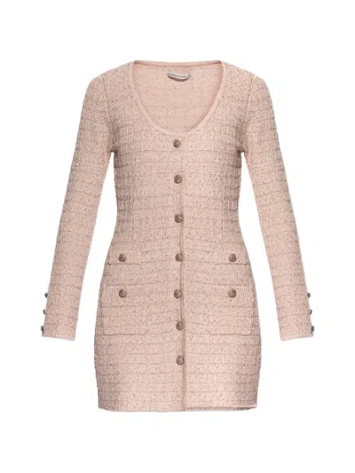 Alessandra Rich Button-pocket Dress In Pink