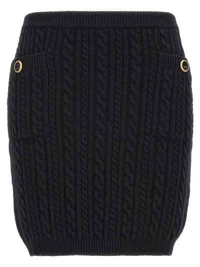 Alessandra Rich Mini Skirt With Jwl Buttons In Black
