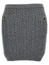 Alessandra Rich Cable-knit Wool Miniskirt In Gray