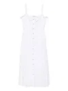 Alessandra Rich Buttoned Midi Dress In White