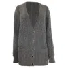 Alessandra Rich Cardigan Oversize In Grey