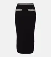 Alessandra Rich Cable-knit Cotton Midi Skirt In Black