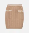 Alessandra Rich Cable-knit Cotton Miniskirt In Beige